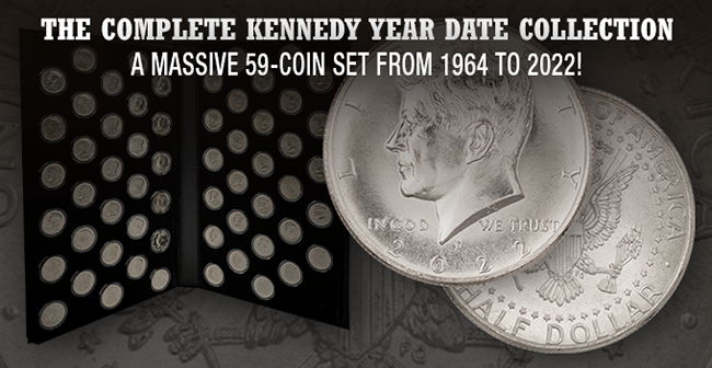 Kennedy Half Dollars (1964 to 2022) w/ Album Display (59)
