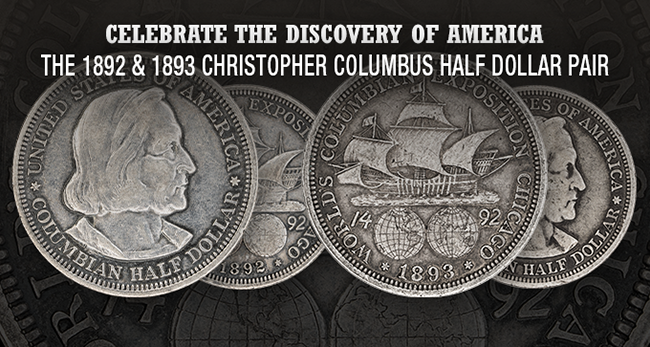 1892 - 1893 Columbus Half Dollar Pair