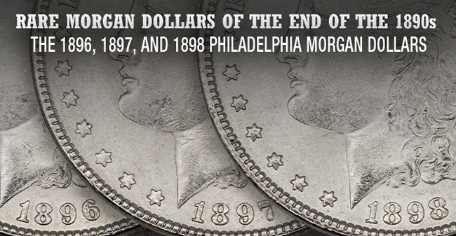 1896, 1897, and 1898 Morgan Dollar Philadelphia Uncirculated