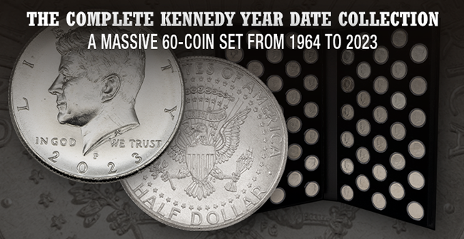 Kennedy Half Dollars (1964 to 2023) w/ Album Display (60)