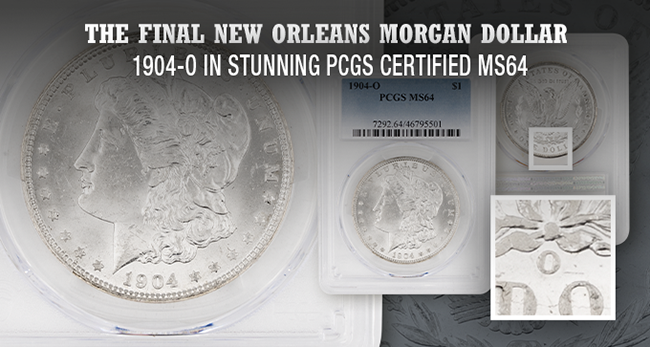 1904 Morgan Dollar - New Orleans - PCGS 64