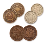 Obsolete Coin Set (2 cent - 3 cent - Large Cent)