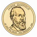 2011James A. Garfield Presidential Dollar - Gold -Philadelphia