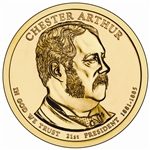 2012 Chester A. Arthur Presidential Dollar - Gold - Philadelphia