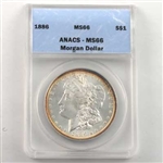 1886 Morgan Dollar Philadelphia Cert MS66