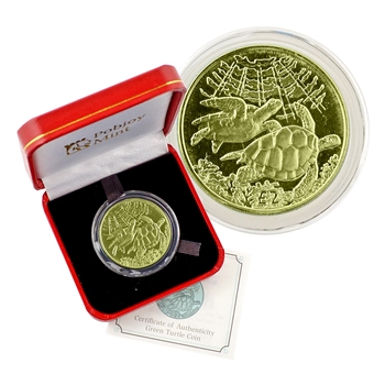 British Indian Ocean 2017 Turtle 2 Pounds Titanium Coin,BU 