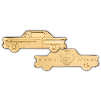 2021 Palau - 1950s Classic Car 1/2 Gram Gold - Proof