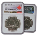 1981 Canadian Silver Dollar - Trans Rail Road - NGC 69 PL