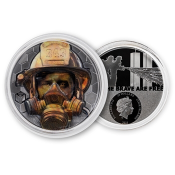 2021 CI Real Heroes Firefighter - 3oz Silver - Proof