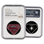 2021 Superman Shield - 1 oz Silver Proof / Colorized - NGC 70