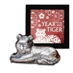2022 Mongolia Charming Tiger - Silver 1oz Antique Finish