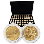 2010 to 2021 National Park Quarter Collection - Gold Layered â€“ 56 coin w/ Album Display