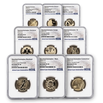 2018 to 2020 Innovation Dollars - Reverse Proofs 9pc NGC 70