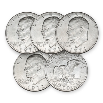 1971 1st Year Ike - Silver Uncirculated - 5 for $75