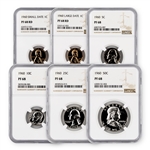 1960 US Proof Set - 6pc w/ SD & LD Cents - NGC 68